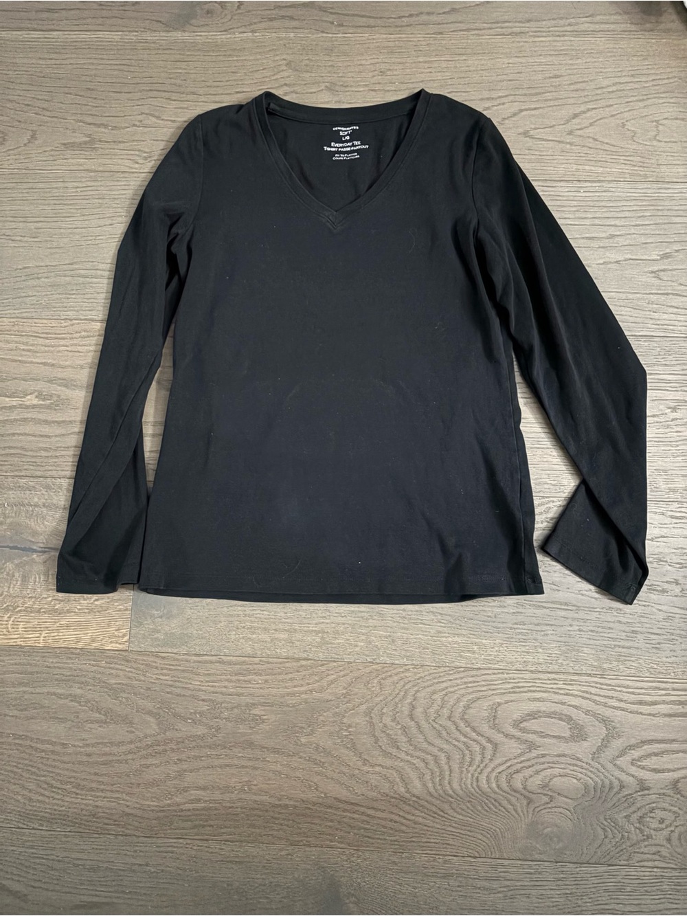 Hanes black ladies long sleep top sz large